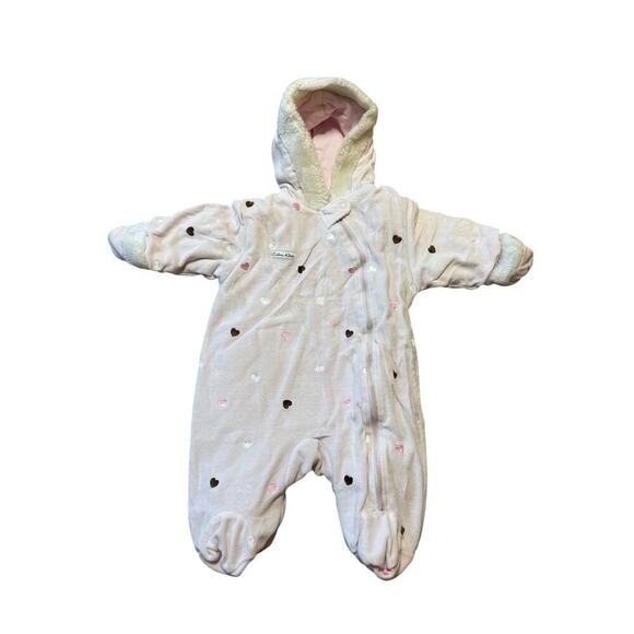 Calvin Klein Other - Calvin Klein Baby Girl Outerwear/Bunting size 3-6 mos, Pink, Fuzzy; Soft, Hearts